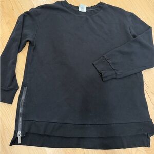 Varley Black Tunic Sweatshirt with Side Zip